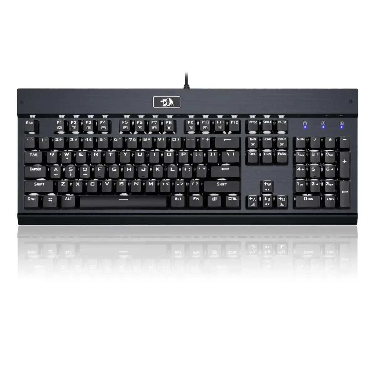Redragon KG010: كيبورد جيمينج ميكانيكي كامل الحجم بسويتش Brown لمسية وإضاءة LED بيضاء