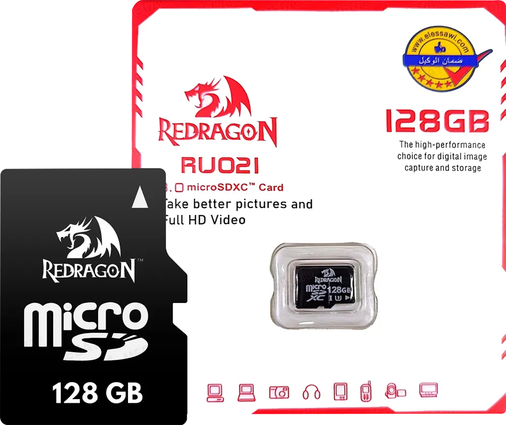 Redragon RU020 128GB Micro SDXC Card: High-Speed Expansion for Your Devices