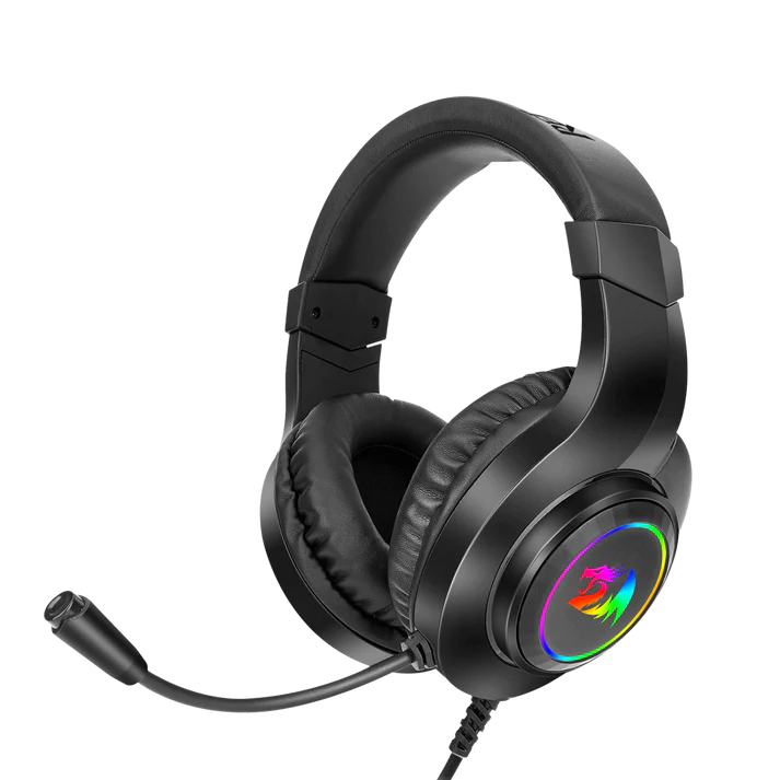 Redragon H260 Hylas Wired Gaming Headset – 50mm Drivers, Stereo Surround, Noise Cancelling Mic & Dynamic RGB (Black / White / Pink)