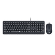 Black keyboard and mouse set on a white background