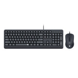 Black keyboard and mouse set on a white background