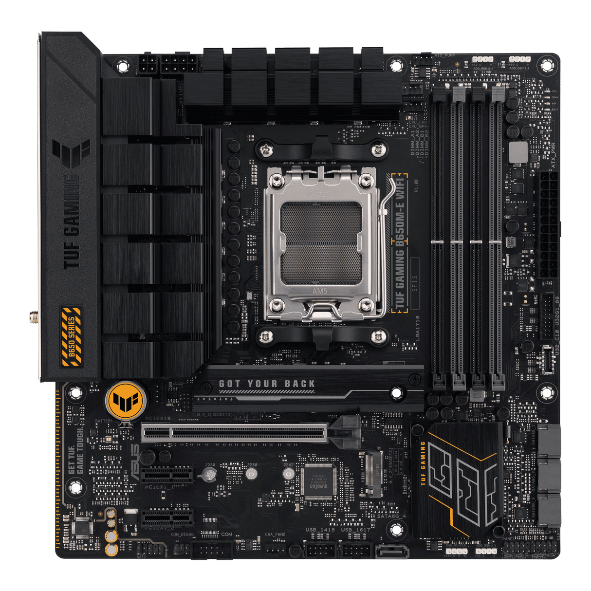 ASUS TUF GAMING B650M-E WIFI micro-ATX AMD B650 AM5 DDR5 192GB 7600 OC PCIe 4.0 x16 M.2 PCIe 5.0 4.0
