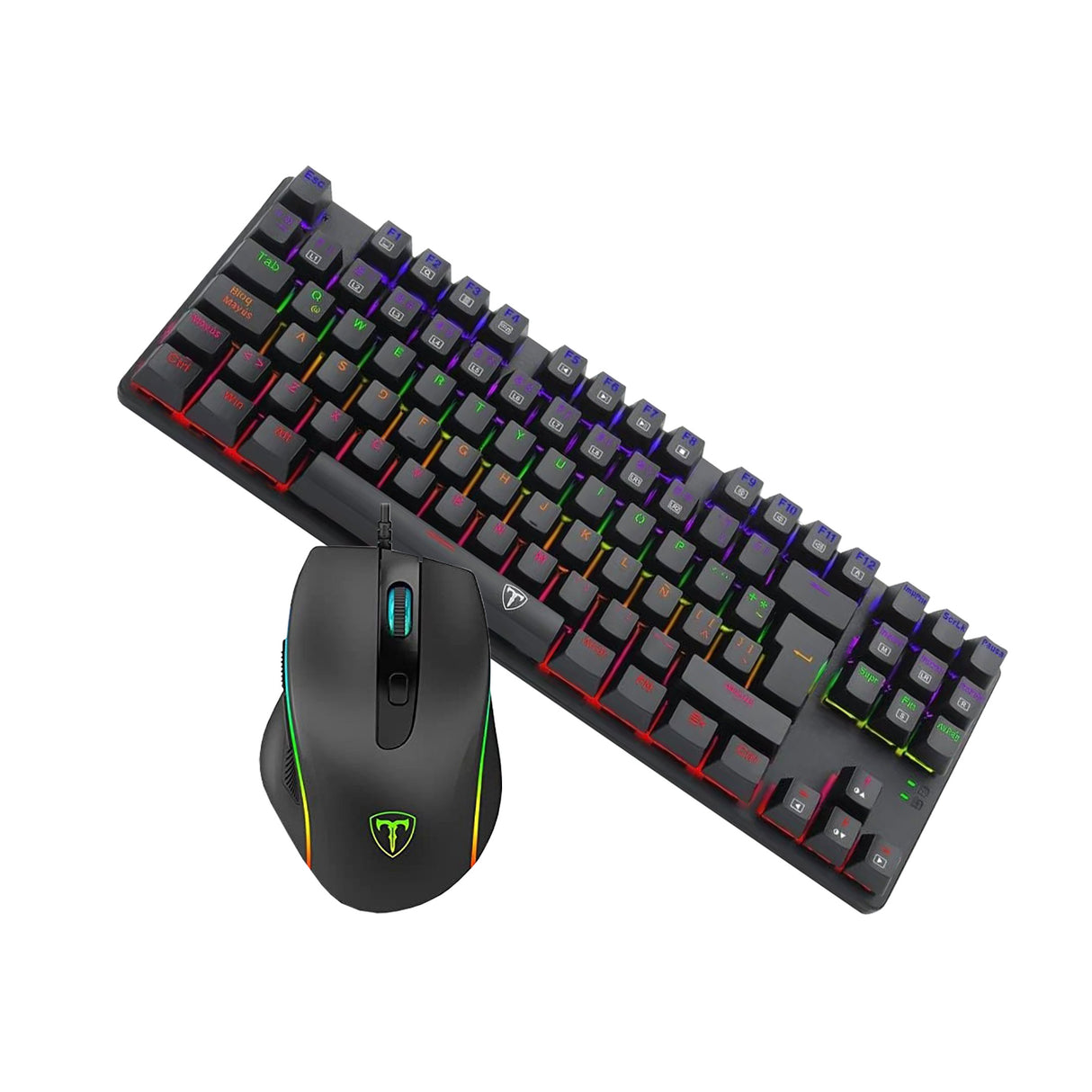 T-DAGGER Precision Combo | TGK313 Red Switch Keyboard | TGM-20 4800 DPI Mouse | Rainbow RGB Lighting - Elyamama #