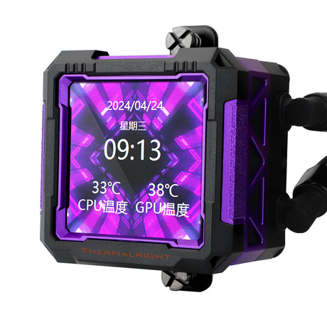 Thermalright Hydro Cooling Frozen Warframe PRO 360 BLACK ARGB Black-360mm AIO CPU Liquid Cooler,IPS LCD Screen with 320 * 320 Resolution,for AM4/AM5/Intel LGA1700/1851 2.73 inch’Magnet-Absorbent LCD Screen for Images