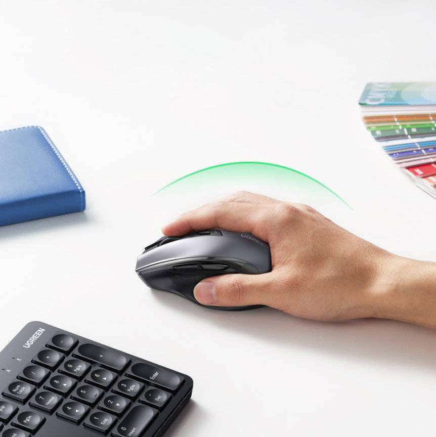 كومبو UGREEN MK006 لاسلكي للألعاب - كيبورد إرجونومي 2.4GHz وماوس 4000 DPI