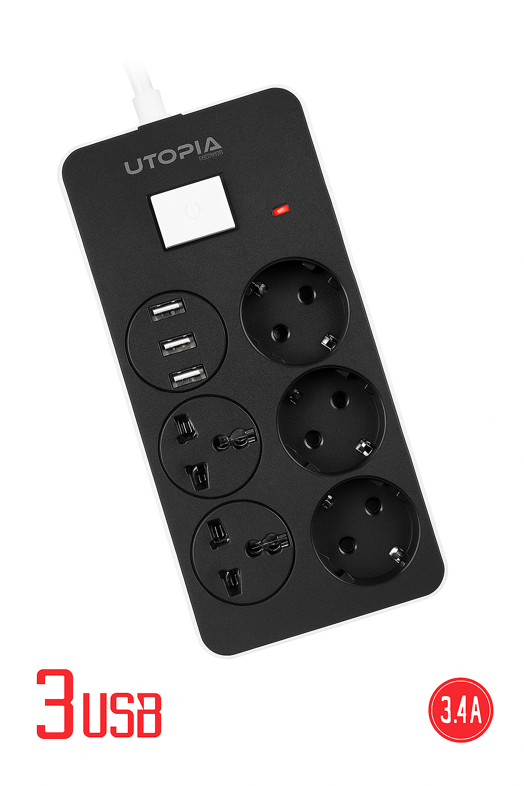 Utopia U-160: The Ultimate Surge-Free Power Strip with Fast USB Charging