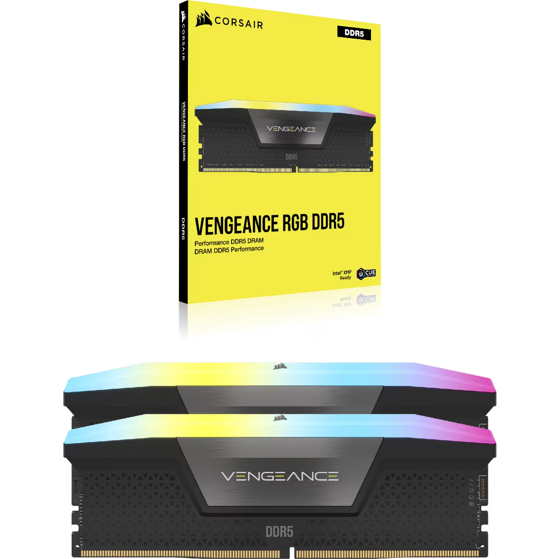 ذاكرة الوصول العشوائي CORSAIR Vengeance RGB DDR5 سعة 64 جيجابايت (2 × 32 جيجابايت) 6000 ميجاهرتز CL40 متوافقة مع AMD Expo