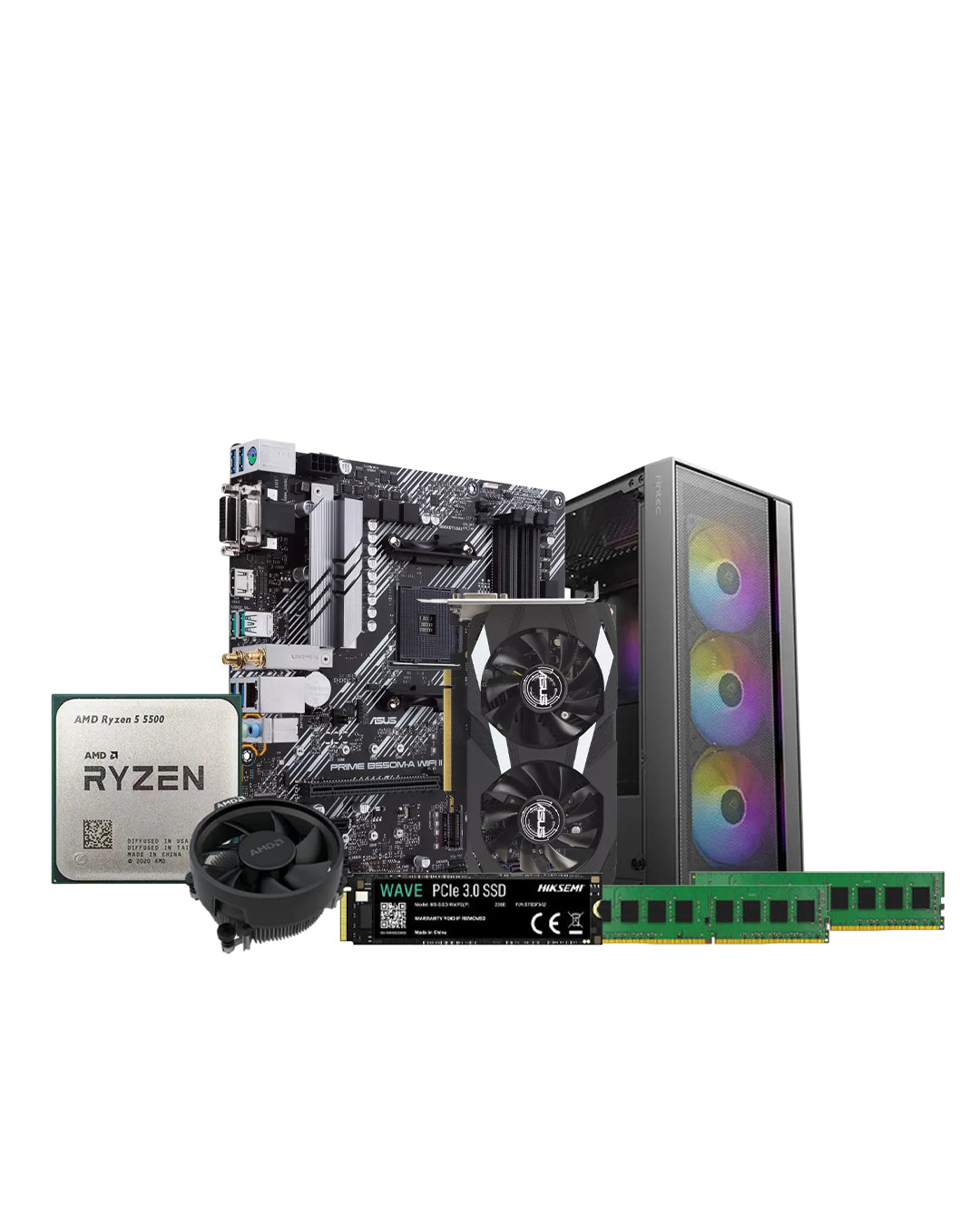تجميعة ألعاب 1080p  | Ryzen 5 5500 | RTX 3050 6GB | 8GB DDR4