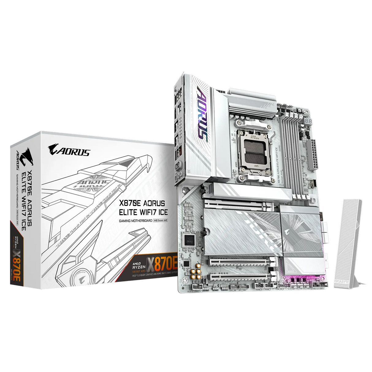Gigabyte X870E AORUS ELITE WIFI7 ICE Gaming Motherboard