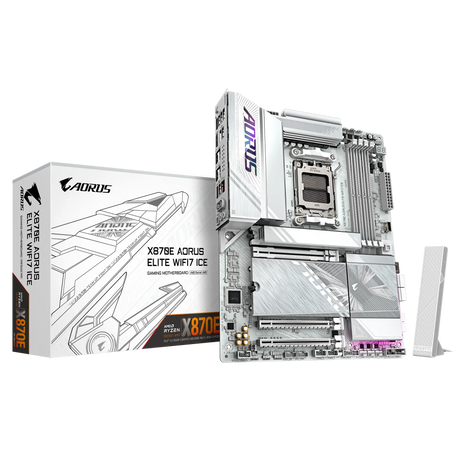 Gigabyte X870E AORUS ELITE WIFI7 ICE Gaming Motherboard