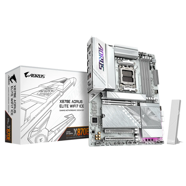 Gigabyte X870E AORUS ELITE WIFI7 ICE Gaming Motherboard