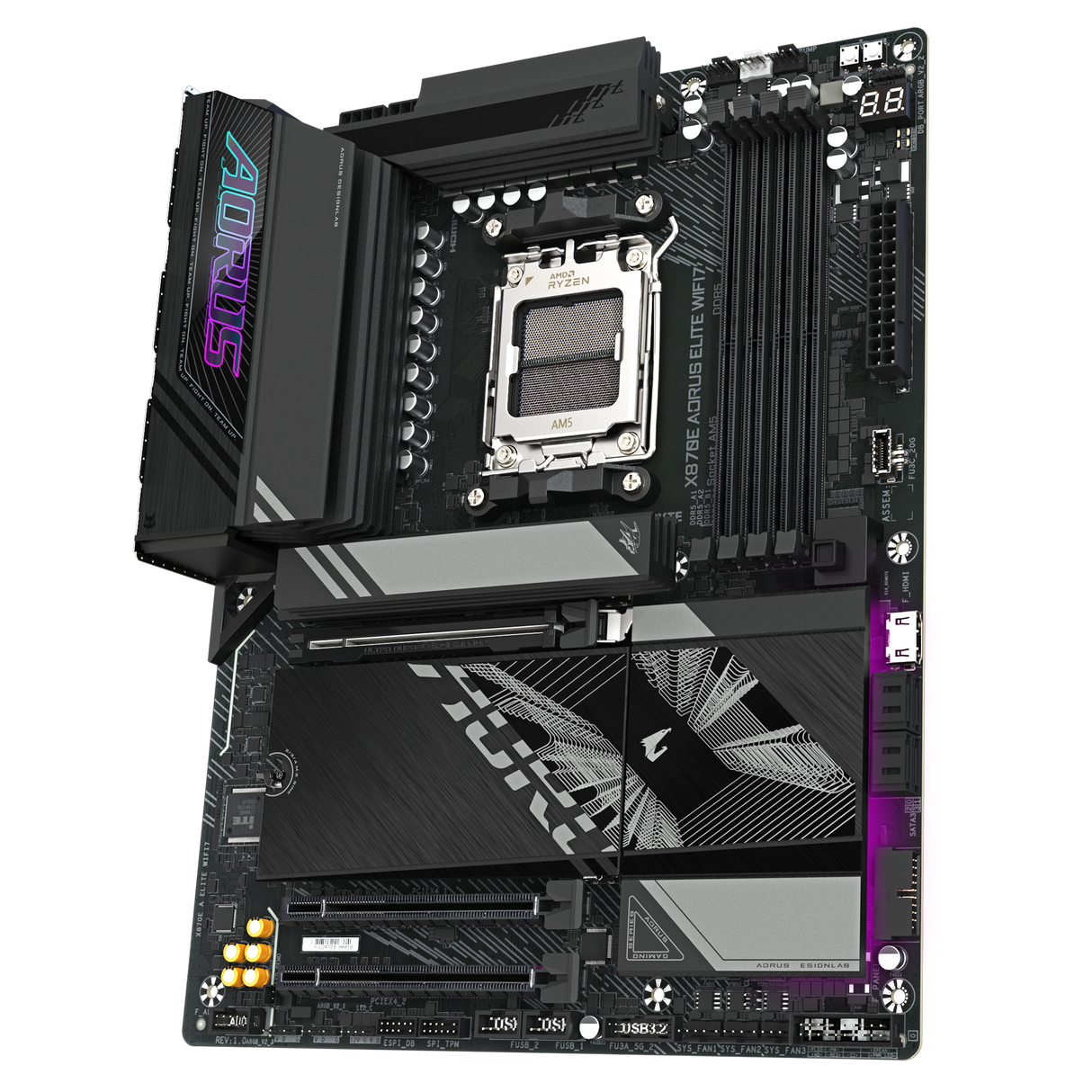 GIGABYTE X870E AORUS Elite WIFI7 AMD AM5Motherboard, ATX, DDR5, 4X M.2, PCIe 5.0, USB4