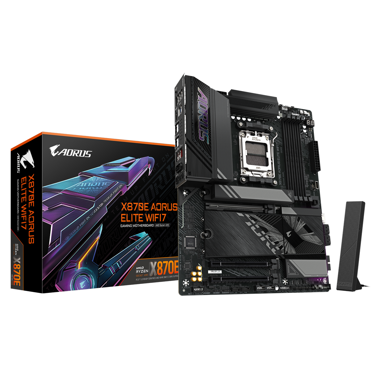 GIGABYTE X870E AORUS Elite WIFI7 AMD AM5Motherboard, ATX, DDR5, 4X M.2, PCIe 5.0, USB4
