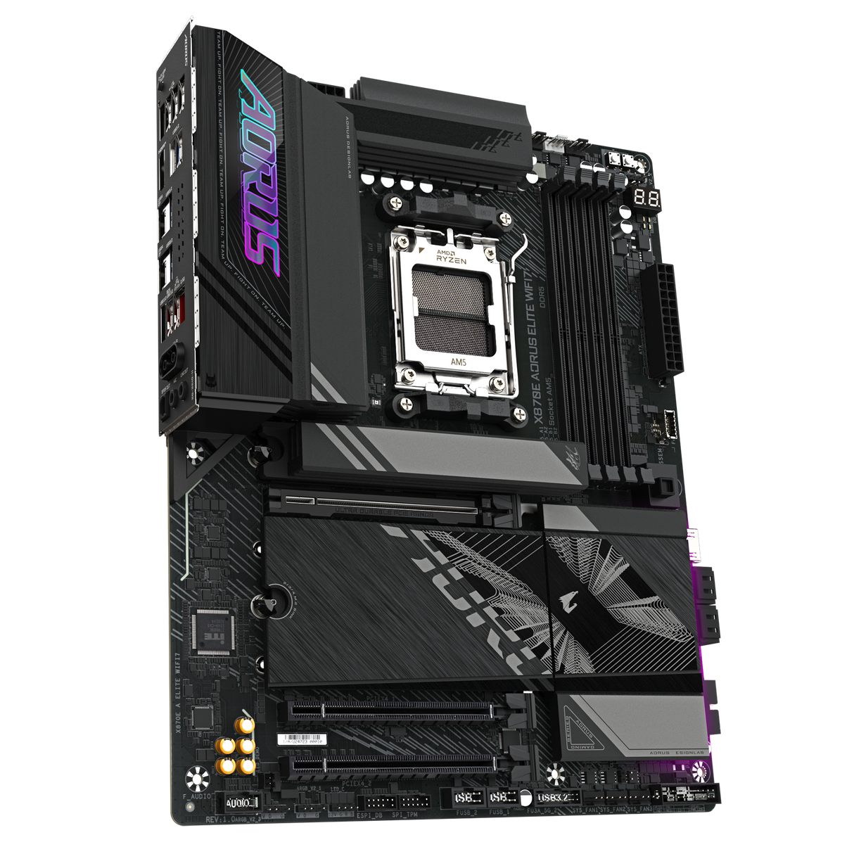 GIGABYTE X870E AORUS Elite WIFI7 AMD AM5Motherboard, ATX, DDR5, 4X M.2, PCIe 5.0, USB4