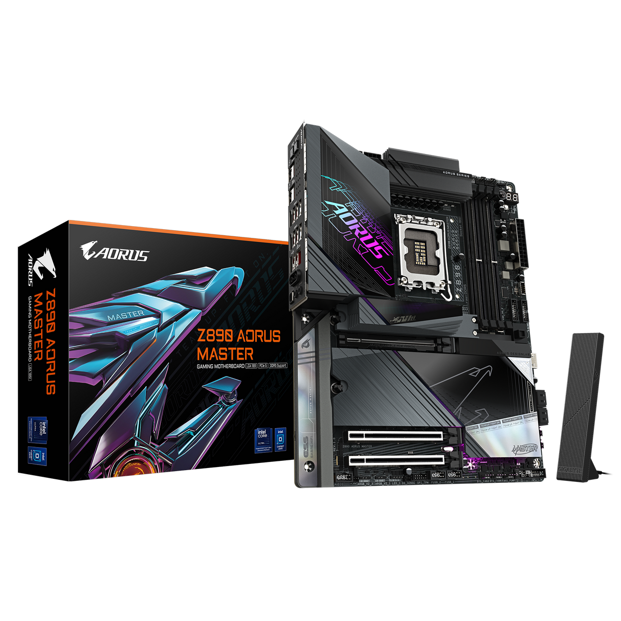GIGABYTE Z890 AORUS MASTER Motherboard - Supports Intel Core Ultra (18+1+2 phases VRM, up to 9500MHz DDR5 (OC), 2xPCIe 5.0 + 3xPCIe 4.0, Wi-Fi 7, 10GbE LAN, Thunderbolt 4