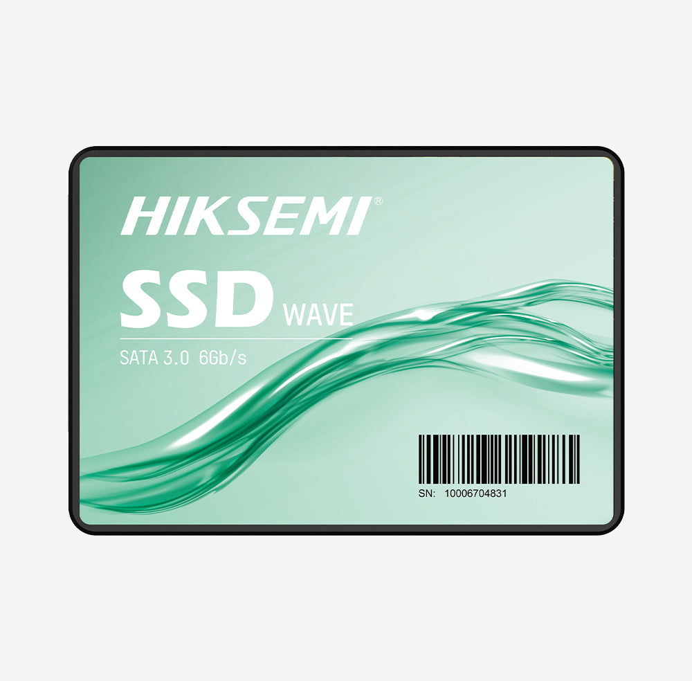 Hiksemi SSD with wavy design on a light green background