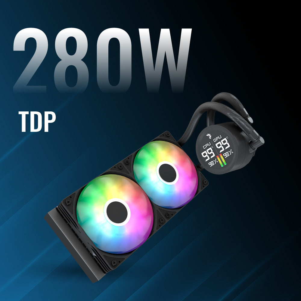 AeroCool Abyss L240R Digi 240mm ARGB AIO Liquid CPU Cooler