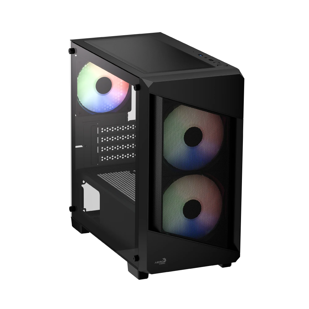 Aerocool B312F Flow Mid-Tower PC Case with LUX 550W 80+ Bronze PSU