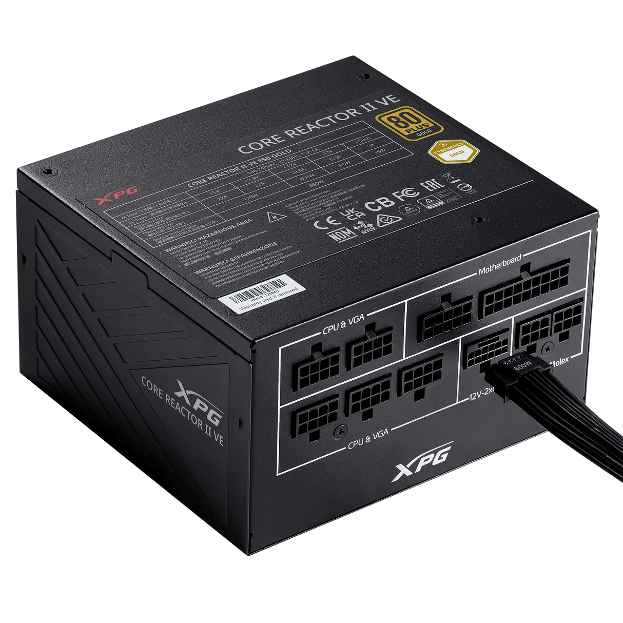 XPG CORE REACTOR II VE 850W – Fully Modular 80 Plus Gold Power Supply