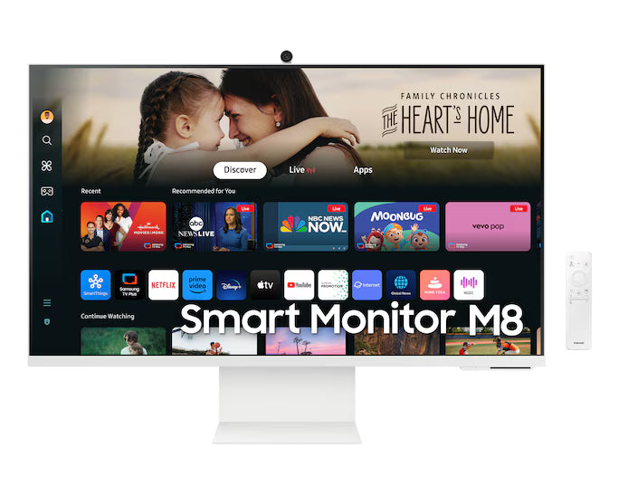 SAMSUNG M8 (M80D) 32-Inch Series 4K UHD Smart Monitor with Streaming TV Speakers  HDR10+ AI Upscaling USB-C Ergonomic Stand  SlimFit Camera Gaming Hub