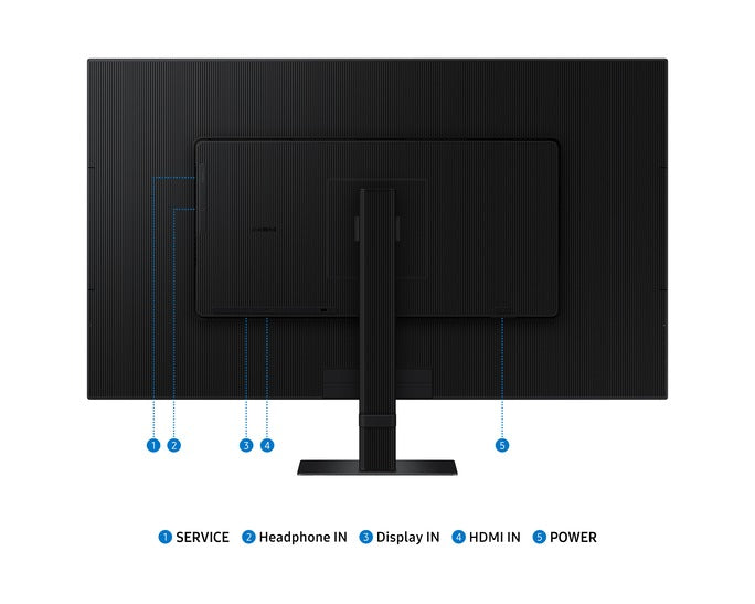 شاشة سامسونج فيوفينيتي S7، سلسلة 32 بوصة، 4K VA، 5 مللي ثانية، 60 هرتز، UHD عالية الدقة، مع HDR10، منافذ متعددة، حامل سهل التركيب، عناية متقدمة بالعين، لون أسود