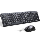 UGREEN Wireless Keyboard and Mouse Combo,2.4GHz Ergonomic Keyboard Mouse, Compact Silent Cordless Full Size Computer Keyboard, Mouse 5 DPI Levels up to 4000, for Computer, Laptop (Arabic)