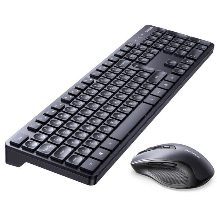 UGREEN Wireless Keyboard and Mouse Combo,2.4GHz Ergonomic Keyboard Mouse, Compact Silent Cordless Full Size Computer Keyboard, Mouse 5 DPI Levels up to 4000, for Computer, Laptop (Arabic)