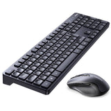 UGREEN Wireless Keyboard and Mouse Combo,2.4GHz Ergonomic Keyboard Mouse, Compact Silent Cordless Full Size Computer Keyboard, Mouse 5 DPI Levels up to 4000, for Computer, Laptop (Arabic)