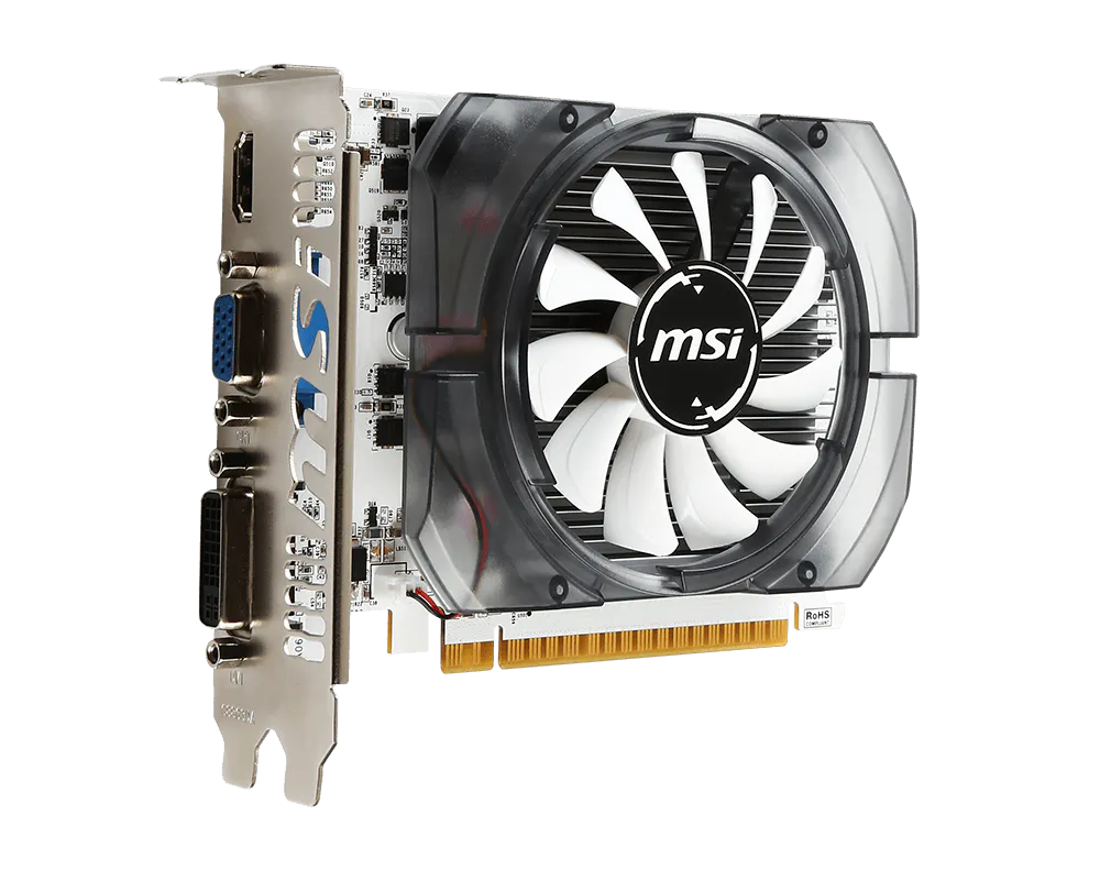 MSI graphics card with fan on a white background