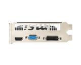 Computer graphics card with HDMI, VGA, and DVI connectors on a white background