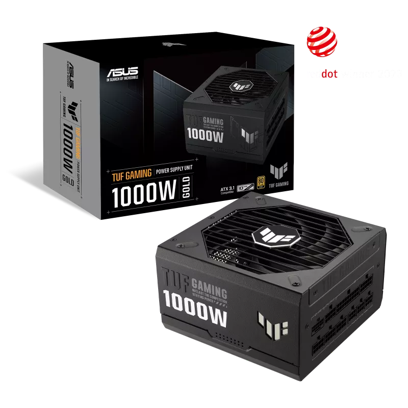 ASUS TUF Gaming 1000W Gold PSU 1000 Watt Fully Modular Power Supply 80+ Gold Certified, Military-grade Components, Dual Ball Bearing, Axial-tech Fan, PCB Coating