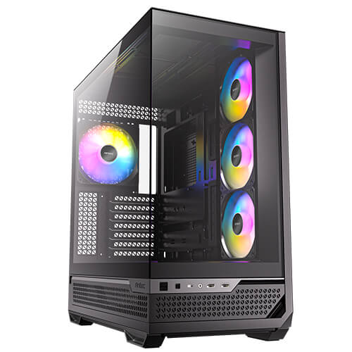Antec C7 ARGB 4 x 120mm ARGB PWM Fans Included, Vertical GPU Cooling, Type-C 10Gbps, Seamless Tempered Glass Front & Side Panels, 360mm Radiator Support, Mid-Tower E-ATX PC Case