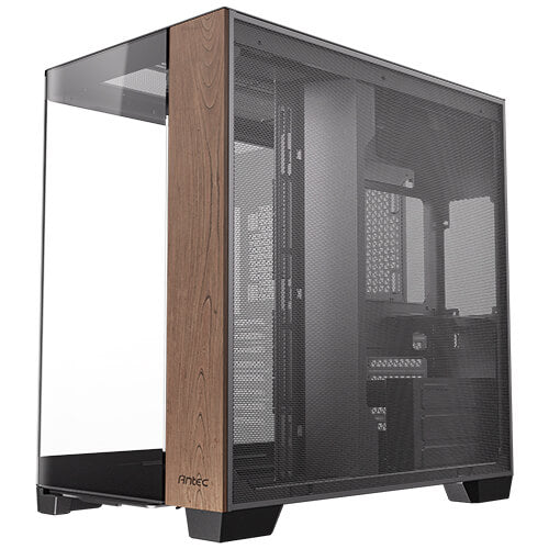 Antec C8 Curve Wood full-tower PC case with panoramic curved glass and dual-chamber cooling
