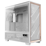 Antec FLUX PRO full tower case supporting E-ATX to ITX motherboards, with tempered glass panels, 6 included PWM fans, up to 420mm radiator support