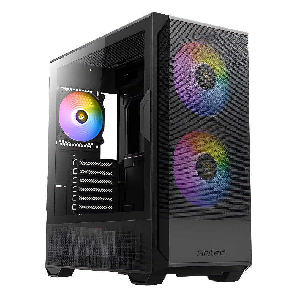 ANTEC NX416 , High Airflow Mesh Front Panel, 2 x 160mm & 1 x 120mm ARGB Fans Included, Type-C, Tempered Glass Hinge Side Panel, Up to 11 Fans, 360mm Radiator Support, Mid-Tower ATX Gaming Case