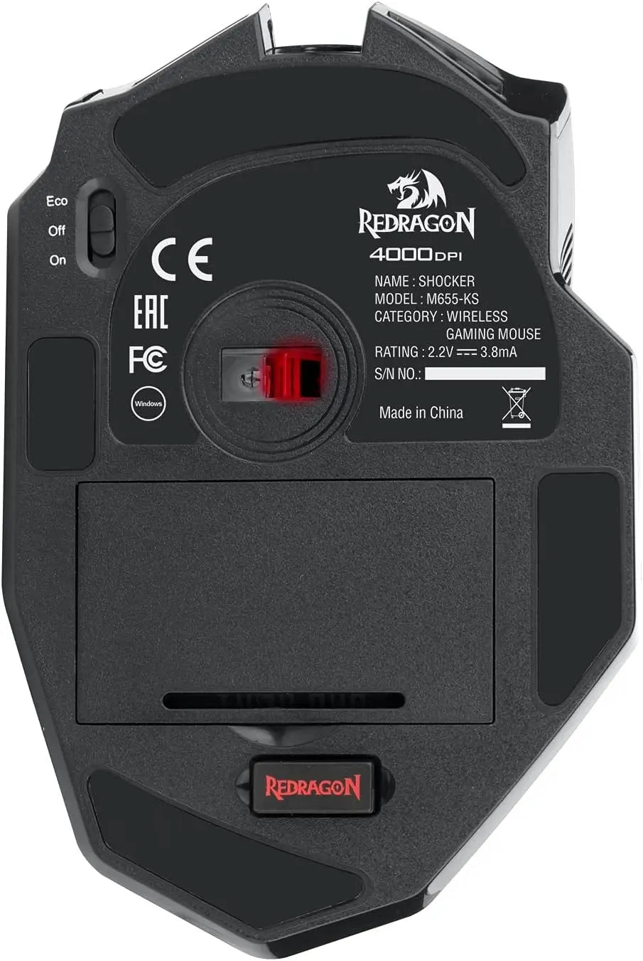 Redragon Shocker M655-KS Wireless Gaming Mouse - 4000 DPI