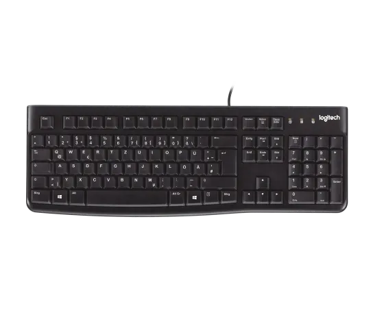 لوحة مفاتيح لوجيتك K120 USB سوداء – راحة مقاومة للانسكاب مع متانة وصل وشغل