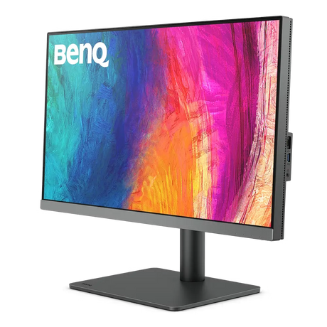BenQ monitor with colorful display on a white background