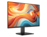 Monitor with colorful abstract design on the screen against a white background