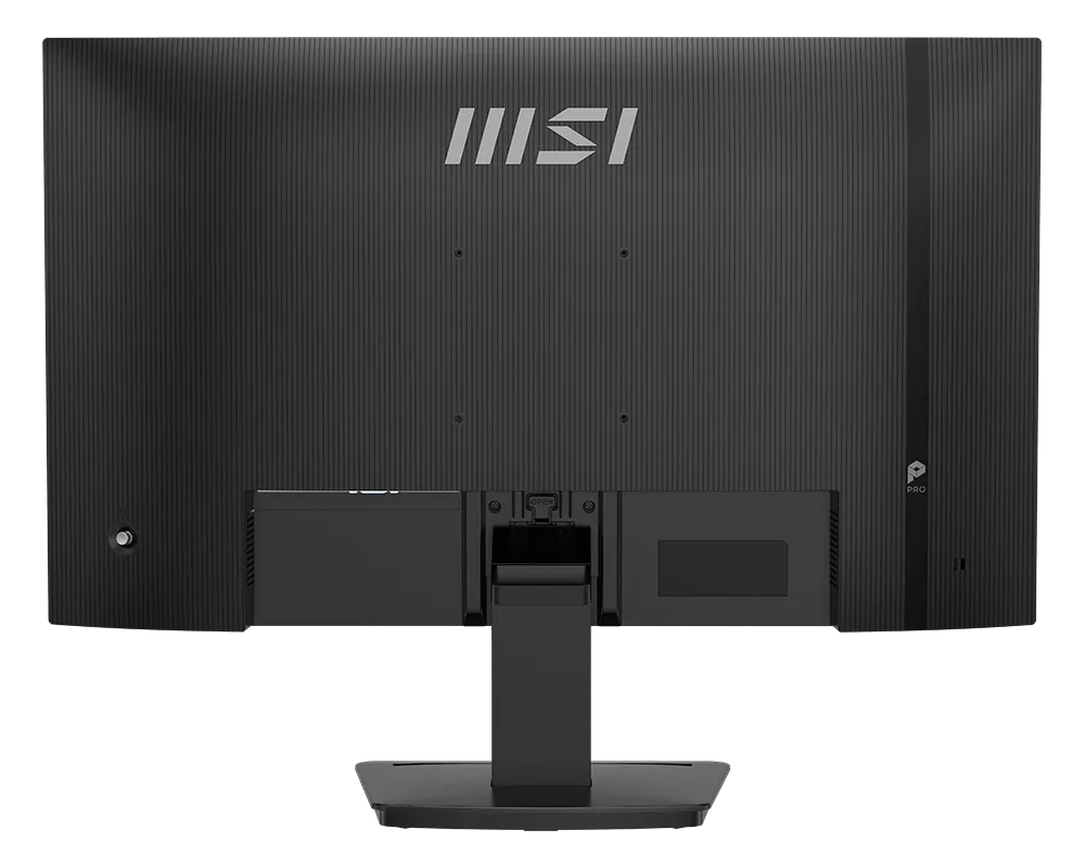 Back view of an MSI monitor on a white background