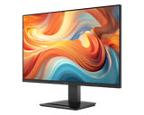 Monitor with colorful abstract design on the screen against a white background