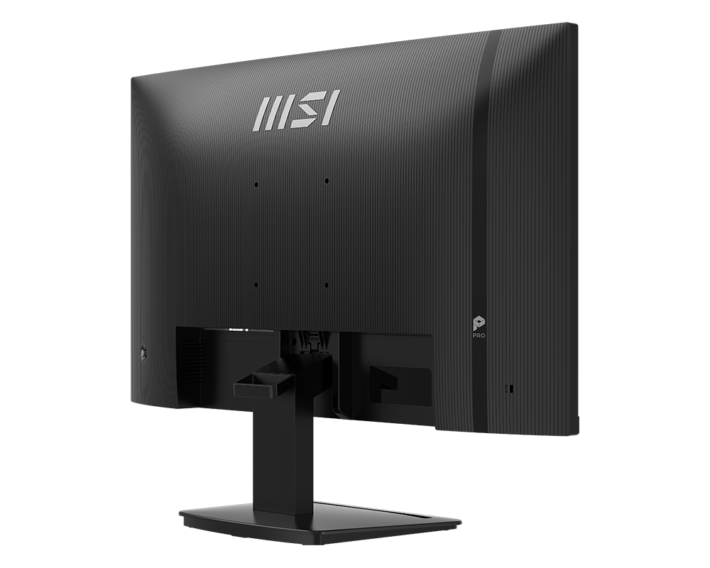 Black computer monitor with MSI logo on a black background