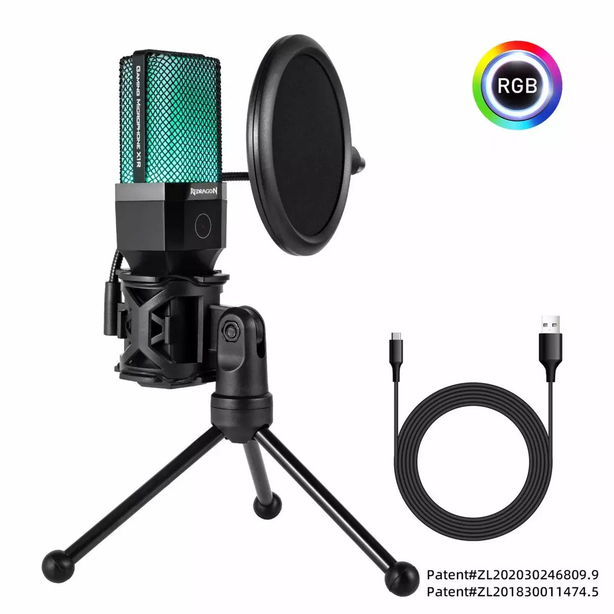 Redragon ADNE GM212 USB Microphone Streaming Black