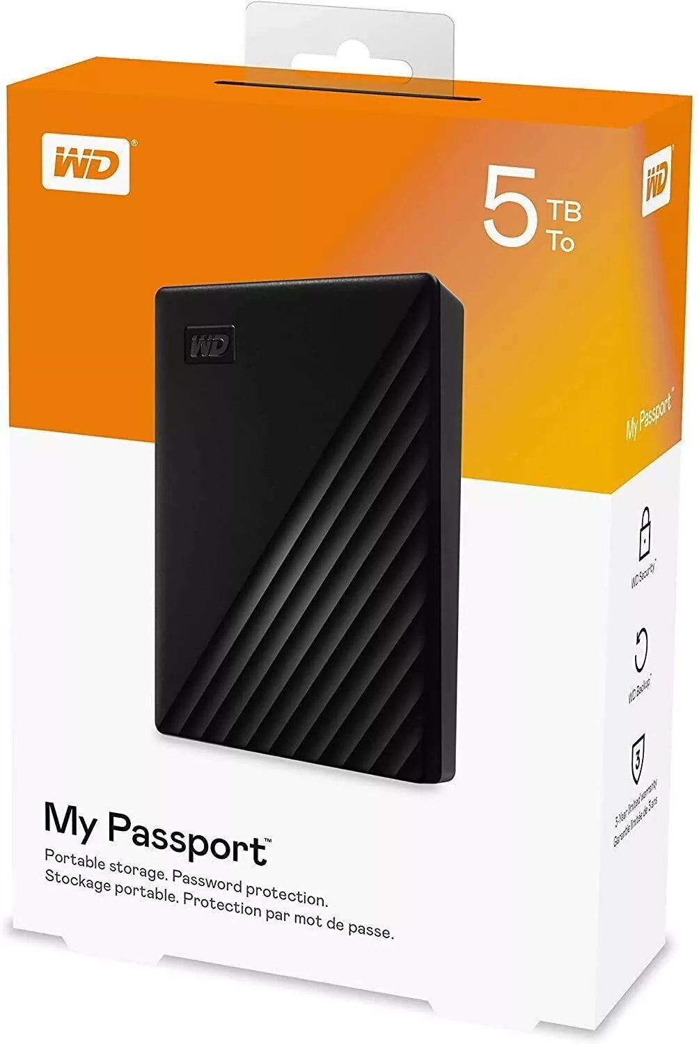 Western Digital My Passport Portable External Hard Drive USB 3.0 With Automatic Backup and Software Protection