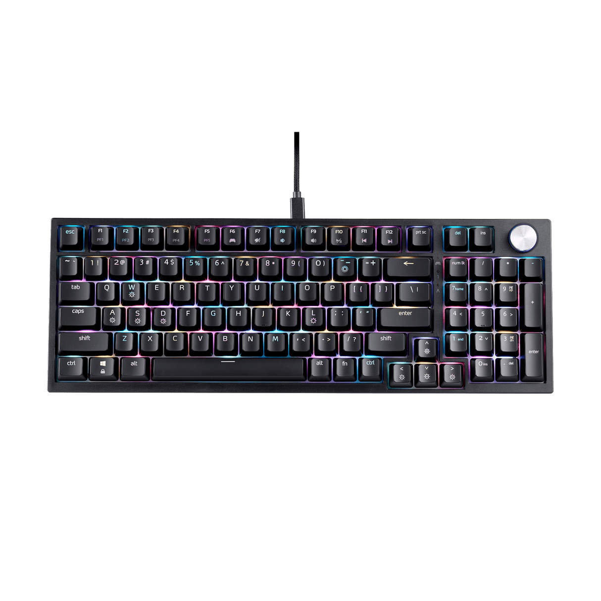 لوحة مفاتيح الألعاب XPG SORCERER مع حامل حشوة - مفاتيح ميكانيكية XPG حمراء - RGB لكل مفتاح مع 10 تأثيرات محددة مسبقًا 