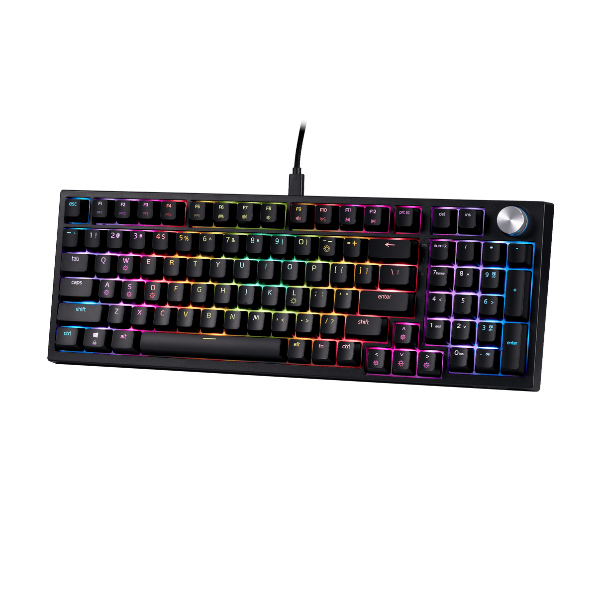لوحة مفاتيح الألعاب XPG SORCERER مع حامل حشوة - مفاتيح ميكانيكية XPG حمراء - RGB لكل مفتاح مع 10 تأثيرات محددة مسبقًا 