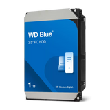 Western Digital WD Blue 1TB hard drive on a white background