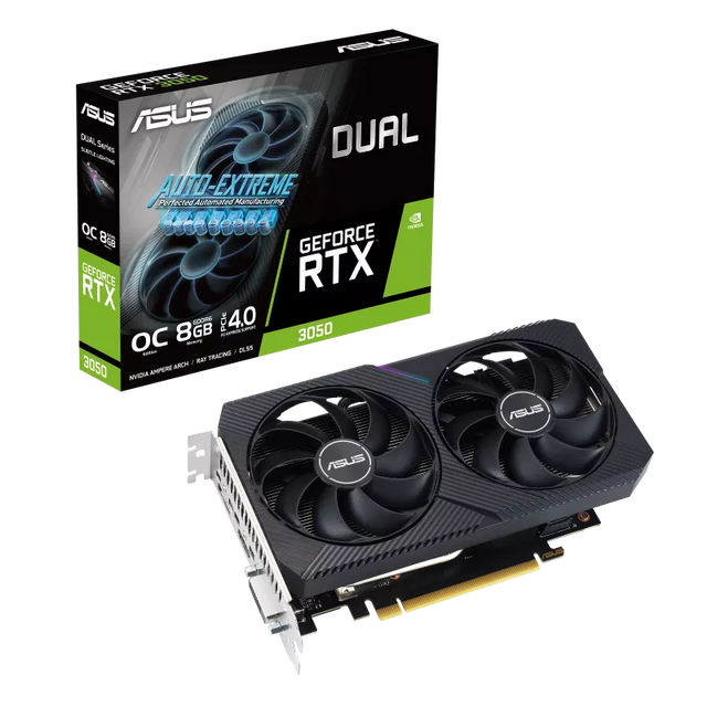 ASUS Dual GeForce RTX 3050 V2 OC Edition 8GB GDDR6 Graphics Card